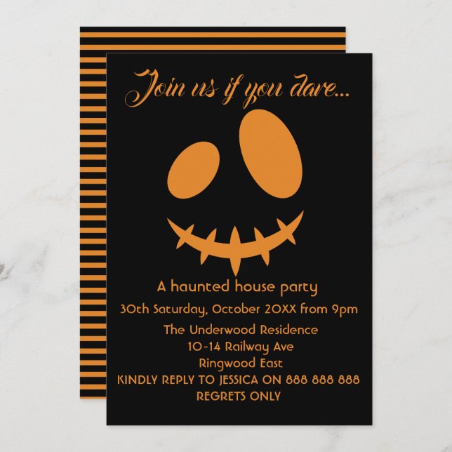 JOIN US IF YOU DARE HALLOWEEN INVITATION (Front/Back)