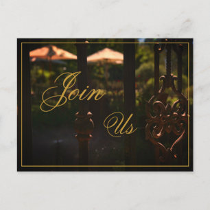 Join Us Italian Feel Cast Iron Villa Postcard