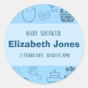 "Join Us to Celebrate Our Little Prince on the Way Classic Round Sticker