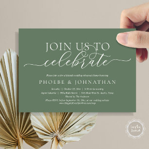 Join Us To Celebrate, Wedding Rehearsal Dinner Invitation