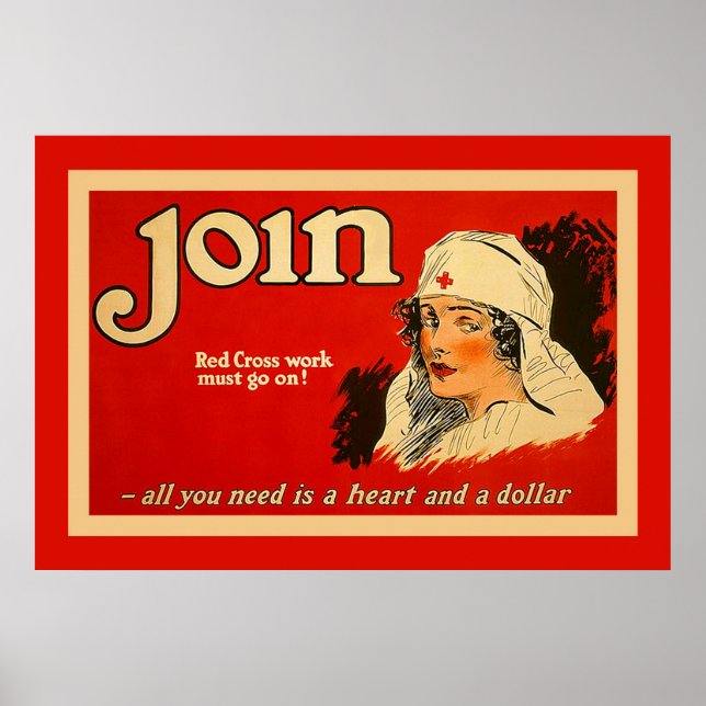 Join ~ Vintage Nurse WW1 Poster (Front)
