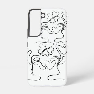 Joined Black Hearts on White Samsung Galaxy Case