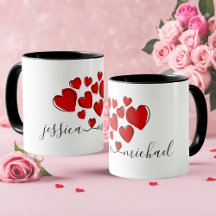 Joined by Love & Hearts Romantic Personalised Mug