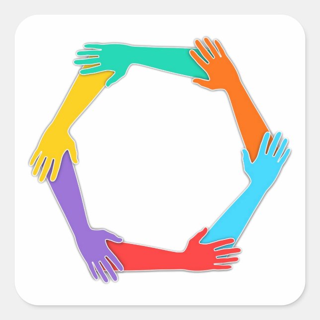 Joined Hands Square Sticker (Front)