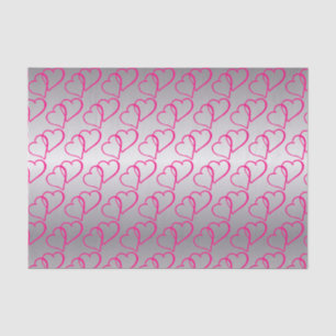 Joined Hearts Silver Tissue Paper