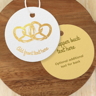 Joined Pretzels - Tied the Knot Linked Bread Shape Favour Tags
