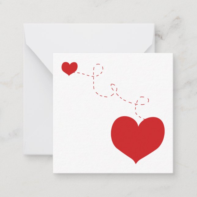 joined together red hearts card (Front)
