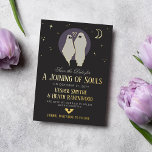 Joining of Souls Halloween Wedding Save the Date<br><div class="desc">Are you joining souls in a Halloween wedding with a romantic ghost-theme or soulmate-theme? Let your friends,  relatives,  and acquaintances know to save the date with this gold foil printed card with a couple of ghosts on a starry night gazing lovingly into one another's hollow eyes.</div>