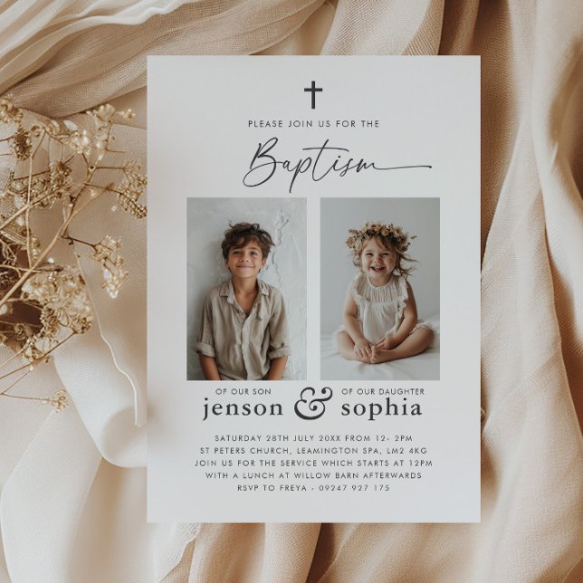 Joint Baptism 2 Photo Invitation (Creator Uploaded)