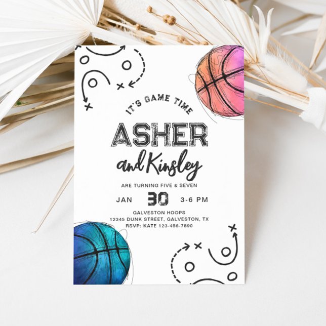 Joint Basketball Birthday Invitation | Joint Party (Creator Uploaded)
