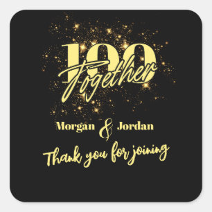 Joint Birthday Double Celebration Twice the Fun Square Sticker