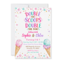 Joint Birthday Ice Cream Double Scoops Party