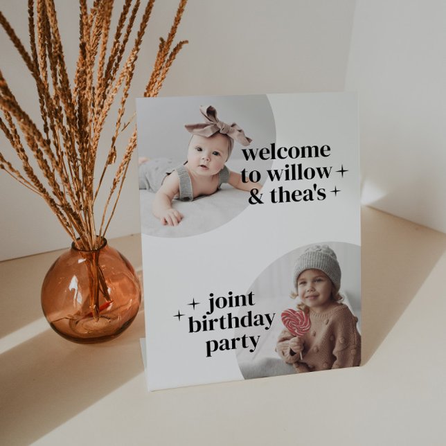 Joint Birthday Invitation with Arches Welcome Sign (Creator Uploaded)