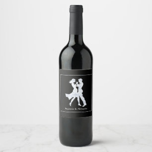 Joint Birthday Party Adults Diamond Dance Couple Wine Label