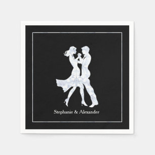 Joint Birthday Party Adults Golden Dance Couple Napkin