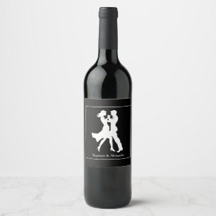 Joint Birthday Party Adults Golden Dance Couple Wine Label