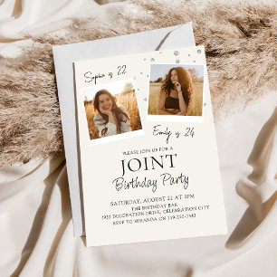 Joint Birthday Photo Invitation