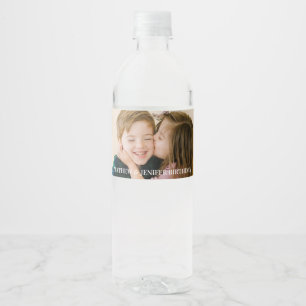 Joint Birthday Photo Water Bottle Label