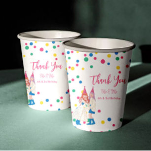  Joint Birthday Whimsical  Sisters    Paper Cups