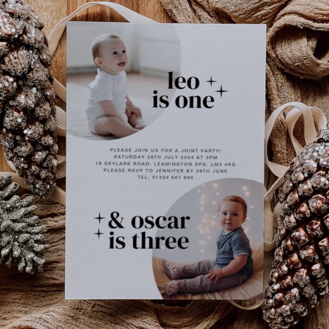 Joint Boys Birthday Invitation with Arches (Creator Uploaded)