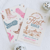 Joint First Rodeo Birthday Invitation