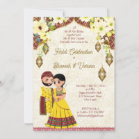 Joint haldi pithi Indian wedding bridal couple