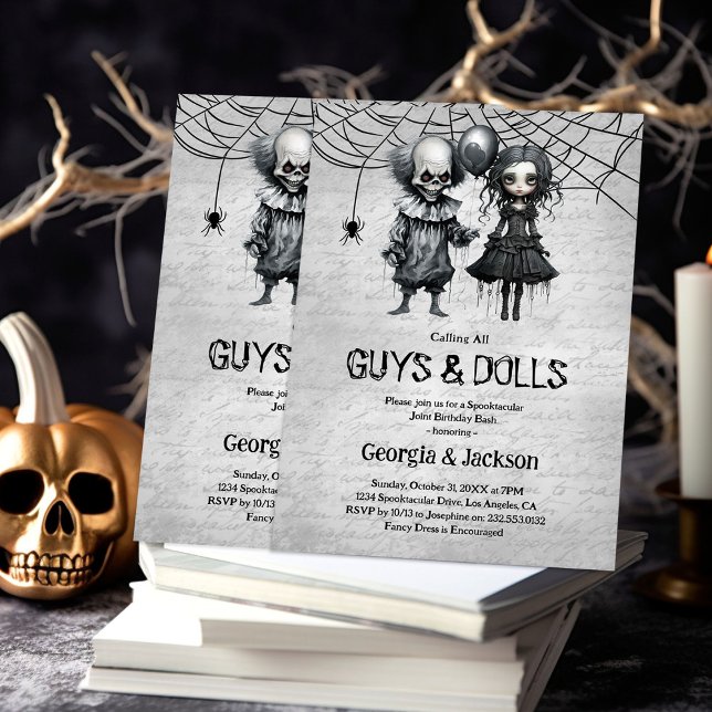 Joint Halloween Birthday Party Invitation (Creator Uploaded)