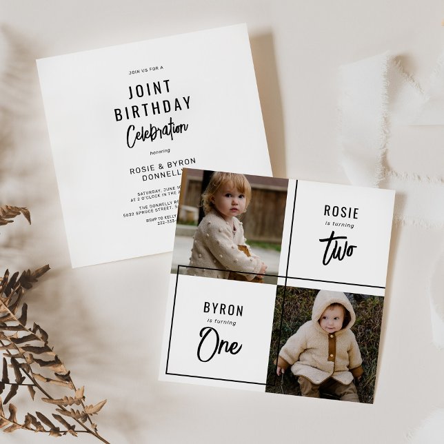 Joint Photo Birthday Party Invitation (Creator Uploaded)