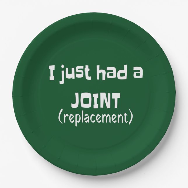 Joint Replacement Humour Funny Novelty Paper Plate (Front)