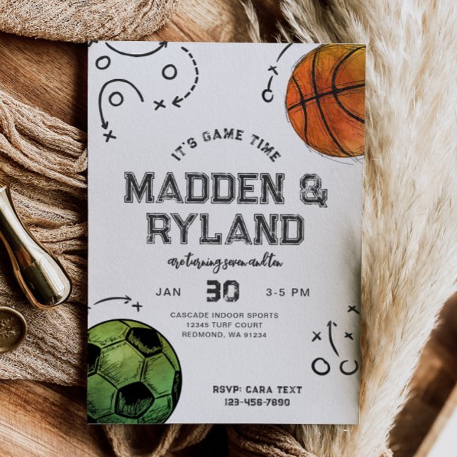 Joint Sports Birthday Invitation (Creator Uploaded)