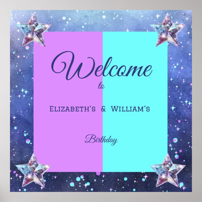  Joint twin space birthday party  Boy Girl Poster (Front)