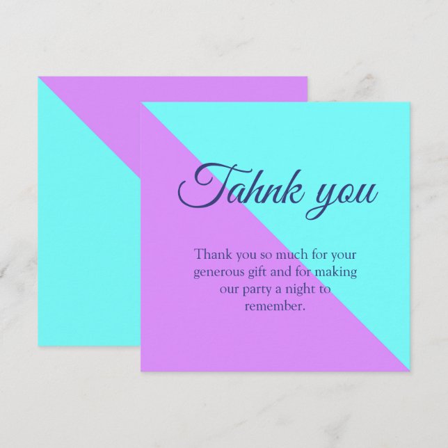 Joint twin space birthday party  Boy Girl Thank You Card (Front/Back)