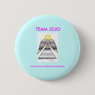 jojos angel, TEAM JOJO, ANGELMAN SYNDROME AWARE... 6 Cm Round Badge
