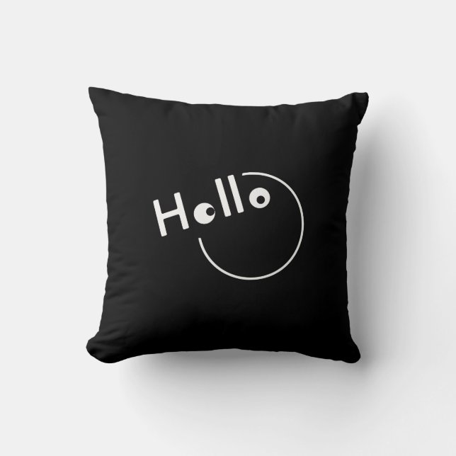 Joke Hello Futuristic White Classic Simple Riddle Cushion (Front)