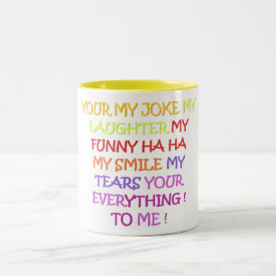Joke laughter funny cute sweet words poems Two-Tone coffee mug