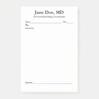 Joke prescription - 4" x 6" Post It notes