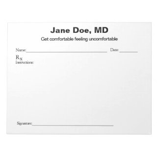 Joke prescription pad - 11" x 8.5" Notepad 