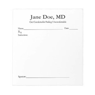 Joke prescription pad  - 5.5" x 6" Notepad