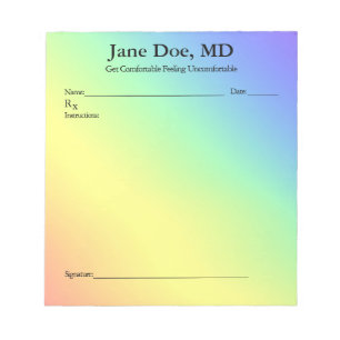 Joke prescription rainbow pad  - 5.5" x 6" Notepad