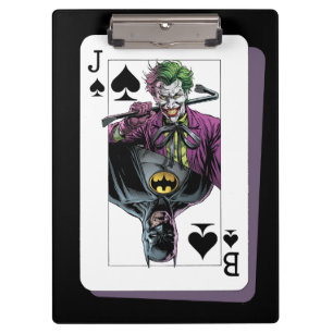 Joker and Batman Spade Playing Card Illustration Clipboard