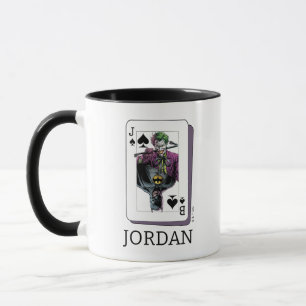 Joker and Batman Spade Playing Card Illustration Mug