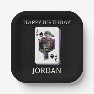 Joker and Batman Spade Playing Card Illustration Paper Plate