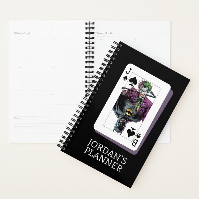 Joker and Batman Spade Playing Card Illustration Planner (Display)