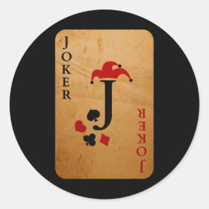 Joker Card Costume Halloween Deck Of Cards  Classic Round Sticker