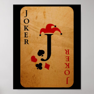 Joker Card Costume Halloween Deck of Cards Poster