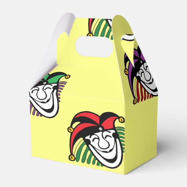 Joker colourful hats pattern yellow favour box (Front Side)