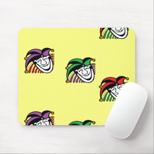Joker colourful hats pattern yellow mouse pad