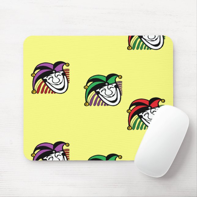 Joker colourful hats pattern yellow mouse pad (With Mouse)