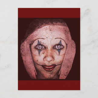 Joker Raggedy-Ann Clown With Swirly Eyes Postcard