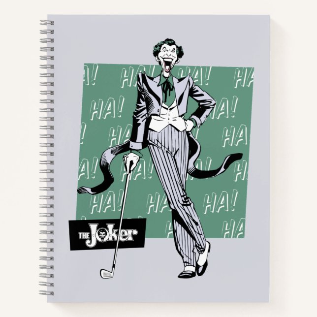 Joker With Golf Club Notebook (Front)
